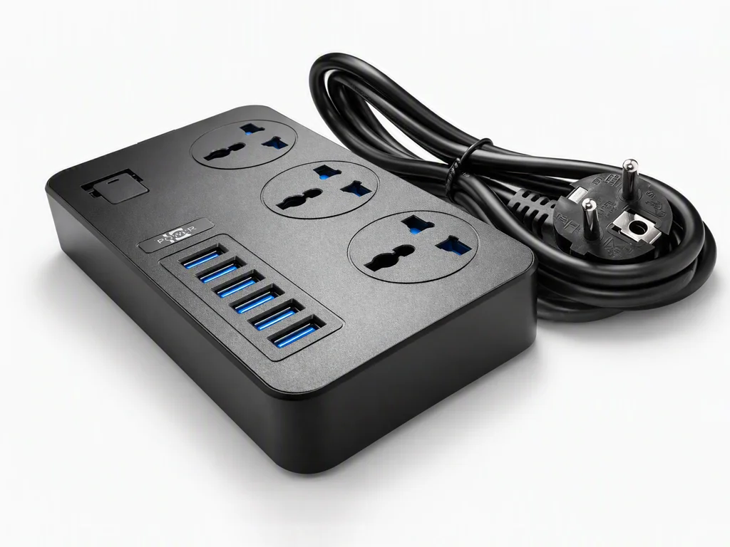 Удлинитель 2 сетра на 3 розетки и 6 USB,  16 А