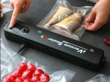 Купити вакууматор для їжі Vacuum Sealer BLACK | Компактне зберігання продуктів