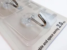 Самоклеючі гачки прозорі квадратні 3 шт на липучці – без свердління, для ванної та кухні | RIZNEVDIM