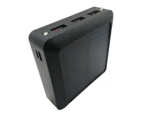 Повербанк 10000 мА·год із сонячною панеллю та ліхтариком — 3×USB, Type‑C і Micro‑USB