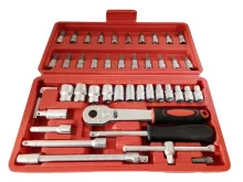 Набір інструментів KRAFFTEC 46 предметів (набір головок та біт 1/4")