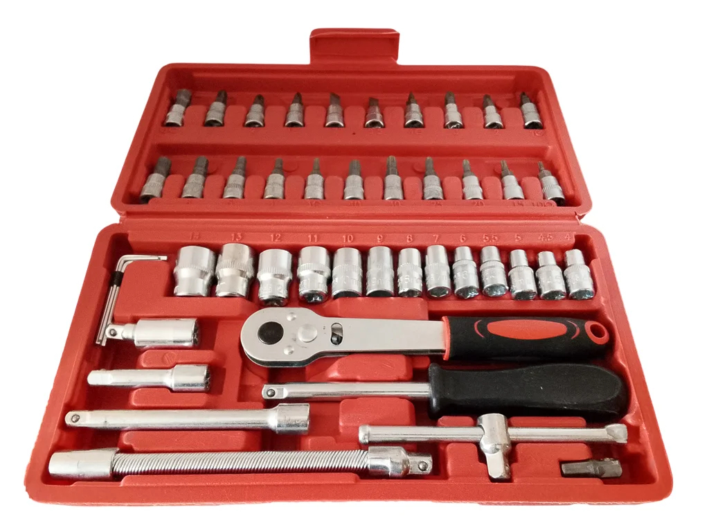 Набір інструментів KRAFFTEC 46 предметів (набір головок та біт 1/4")