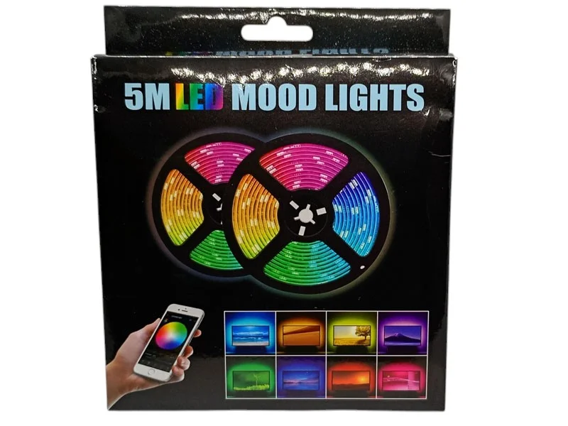 Світлодіодна LED стрічка 5м з Bluetooth управлінням через смартфон (APP BT) | RGB підсвітка для кімнати, ТВ, декору
