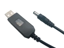 USB кабель живлення 5V → 12V з роз’ємом 2.1×5.5 мм