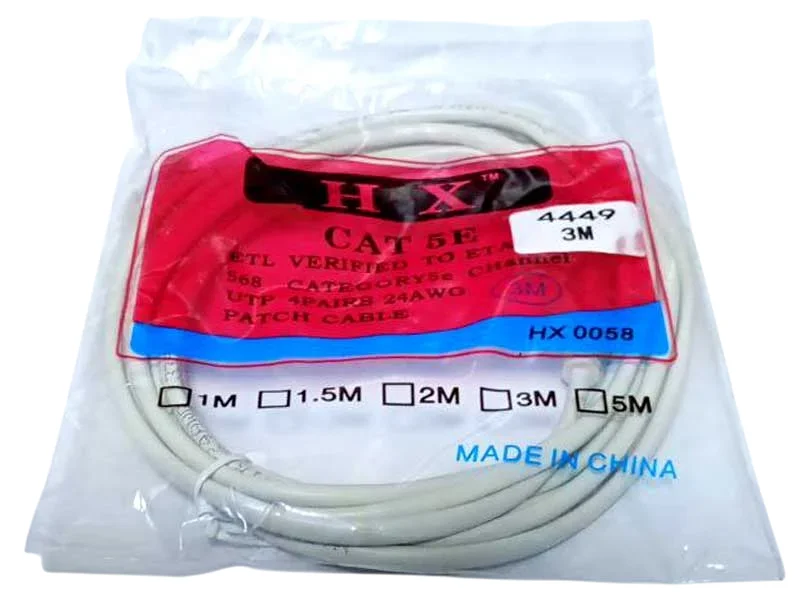 LAN-кабель 3м UTP Cat 5e RJ45 — длинный интернет-кабель для дома, офиса и камер наблюдения