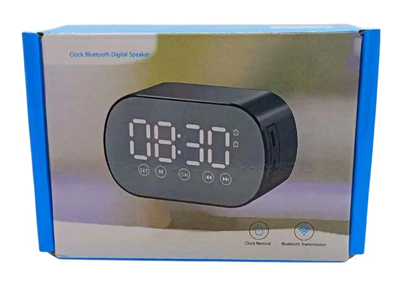 Мобільна колонка з годинником S15 BT — Bluetooth акустика з дисплеєм