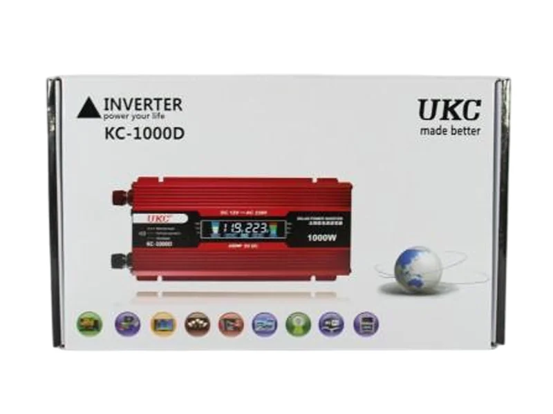 Инвертор 1кВт 1000Вт (12В → 220В) с LCD дисплеем купить с доставкой