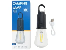 Акумуляторна лампочка T02 з карабіном та зарядкою від USB роз’єм Type-C