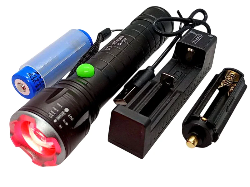 Ліхтар Bailong BL-B23 червоне світло | Тактичний ліхтарик з повною комплектацією