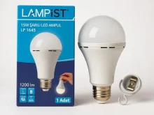 Аварійна LED-лампочка E27 із вбудованим акумулятором 1500 mAh | LED 15W